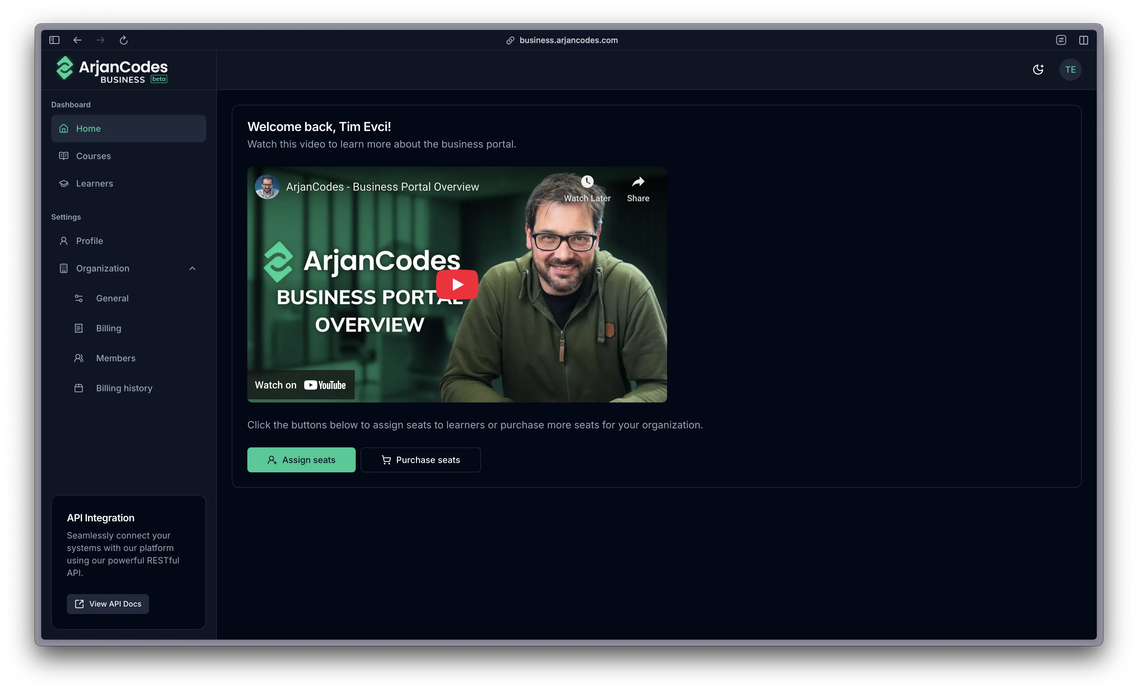 ArjanCodes Business seat assignment view